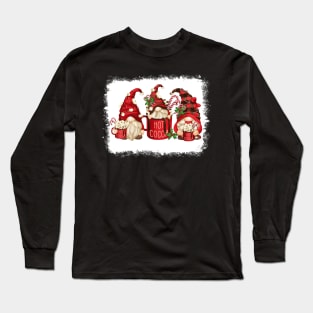 Cute Christmas Gnomes With Hot Cocoa Merry Christmas Long Sleeve T-Shirt